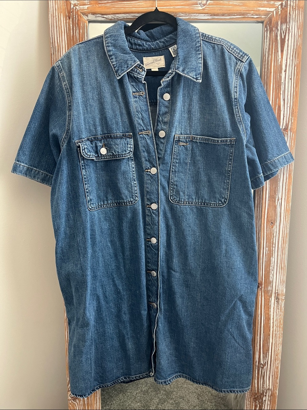 Universal Thread Denim Button-Front Midi Dress - Blue